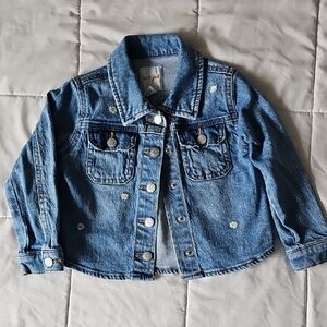 CAT & JACK (3T) Light Blue Denim Jacket with Daisy Embroidery